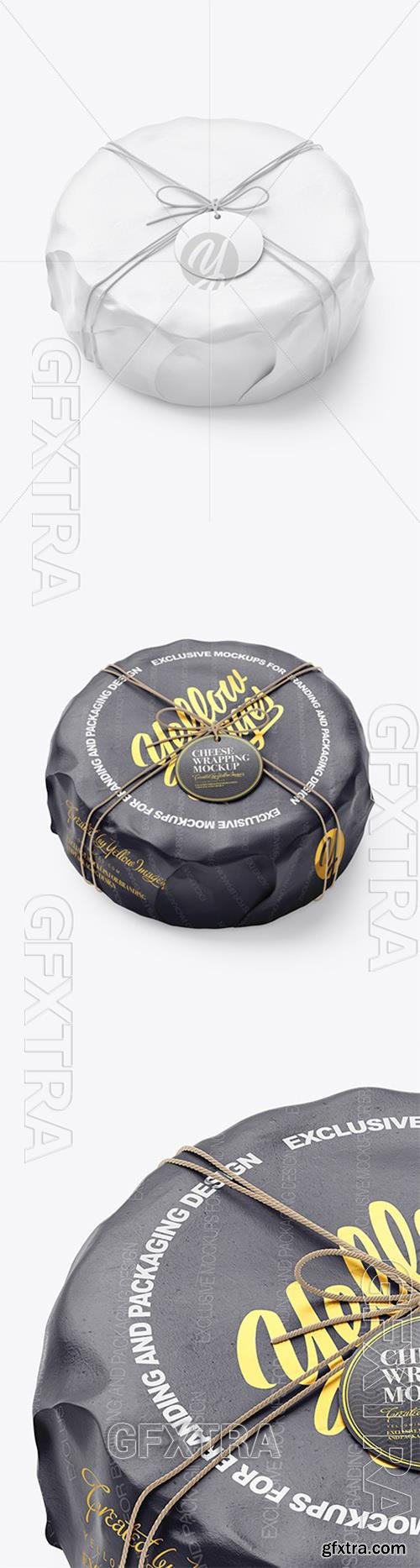 Cheese Wheel Wrapped In Paper Mockup 97813