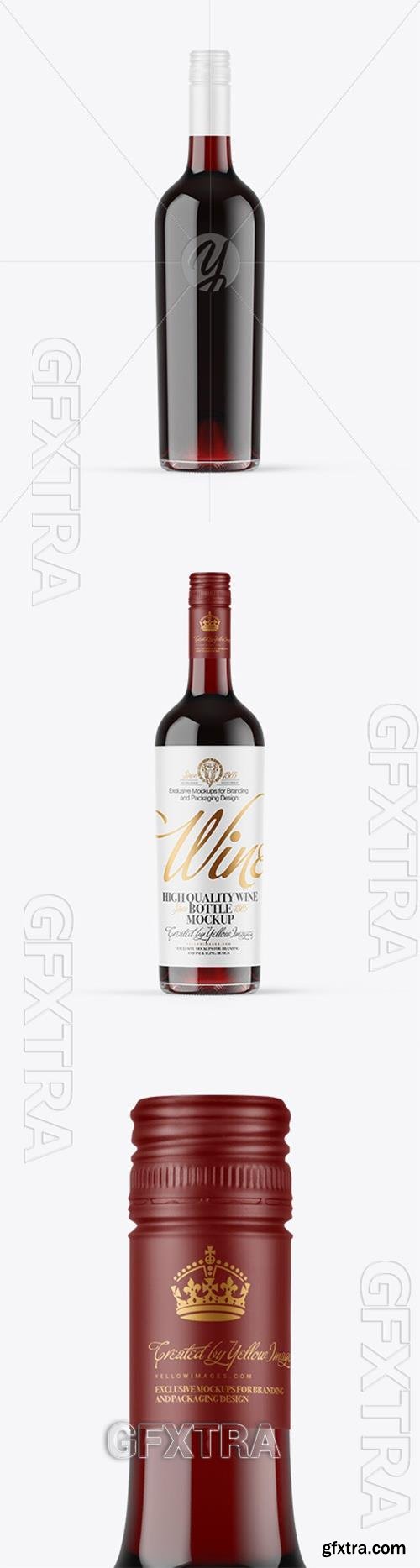 Clear Glass Red Wine Bottle Mockup 97315