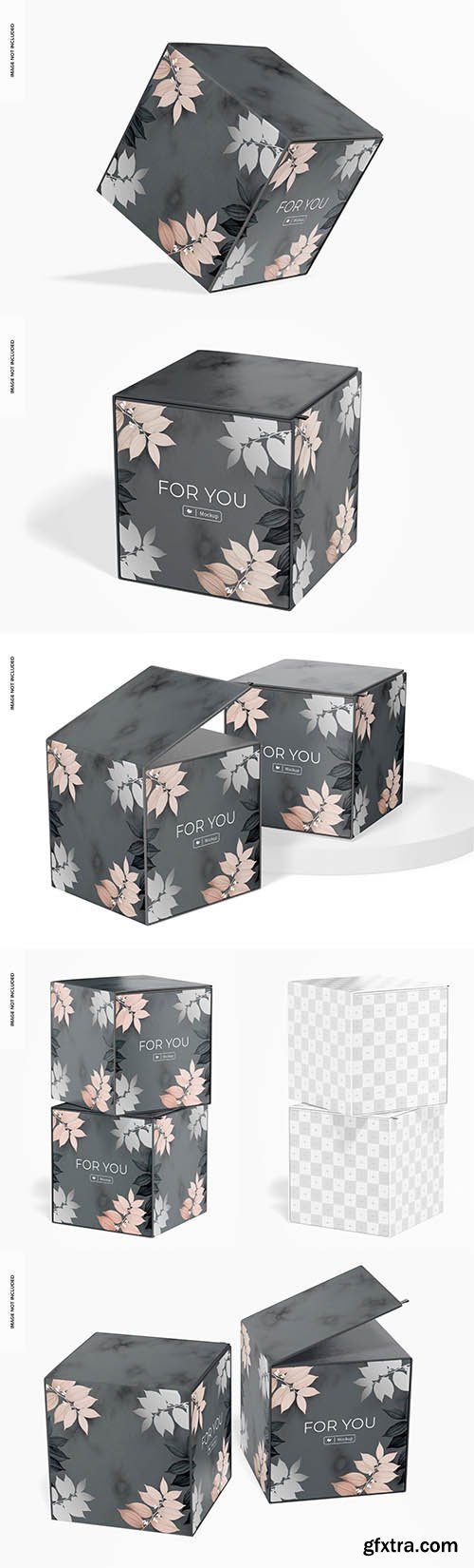 Square magnetic boxes mockup