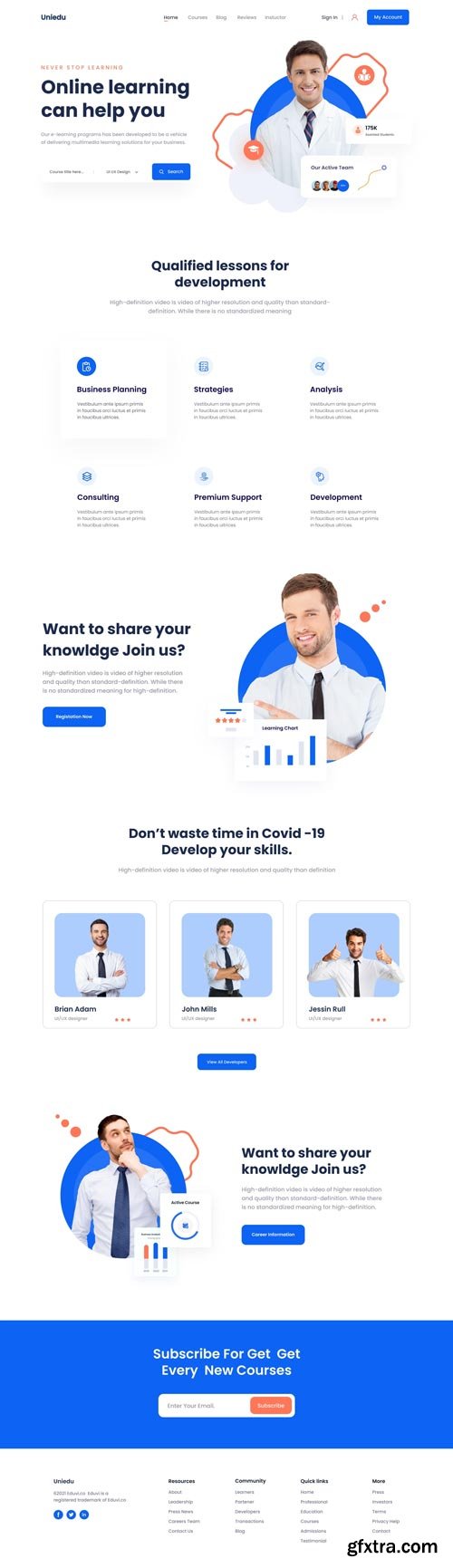 UiHut - Online E-learning Landing Page - 17248