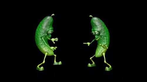 Videohive - Two Cucumbers Looped Dance with Alpha Channel and Shadow - 36645192 - 36645192