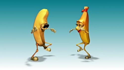 Videohive - Banan and Banana Looped Cartoon Dance - 36645196 - 36645196