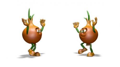 Videohive - Comic Onions Looped Dance on White Background - 36645229 - 36645229