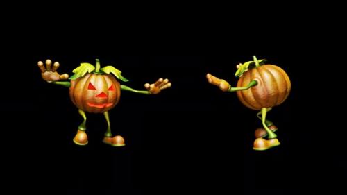 Videohive - Fun Pumpkins Looped Halloween Dance with Alpha Channel and Shadow - 36645234 - 36645234