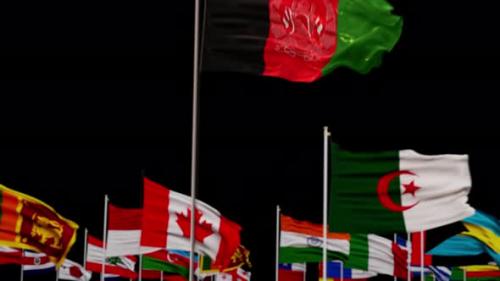 Videohive - Afghanistan Flag With World Flags In Alpha Channel - 36563461 - 36563461