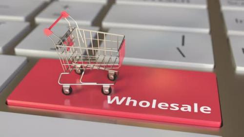 Videohive - Wholesale Text on Keyboard and Boxes in Shopping Cart - 36605355 - 36605355