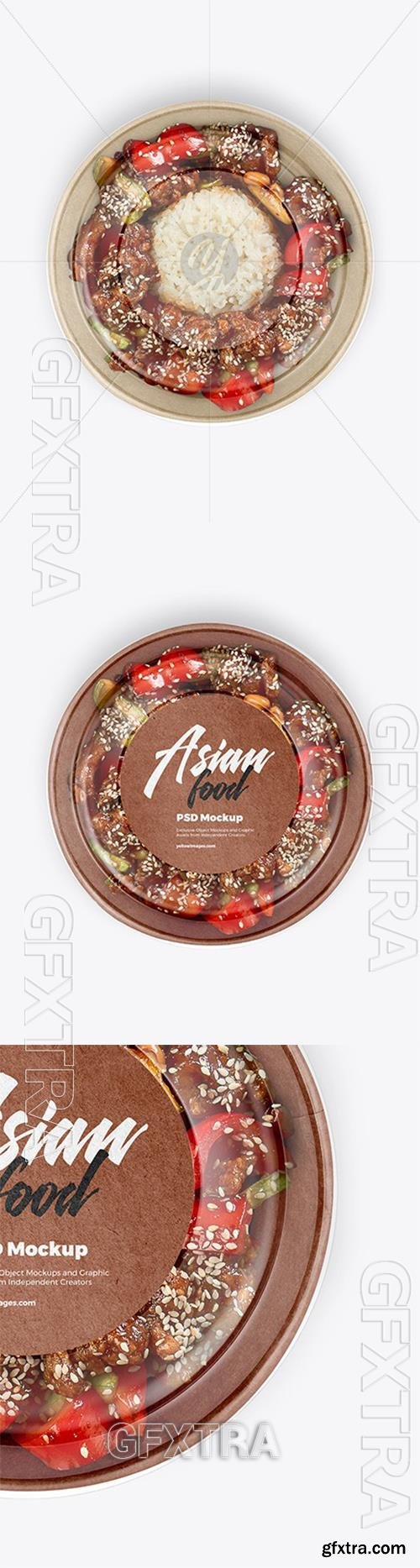 Paper Bowl with Asian Food Mockup 95900