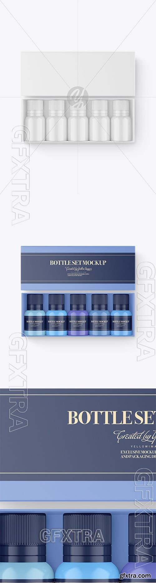 Box with Bottle Set Mockup 95407