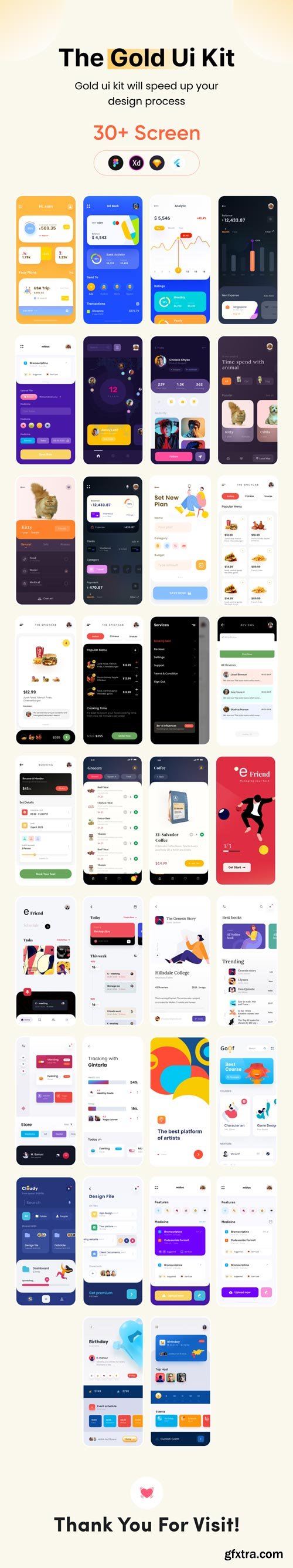 UiHut - The Gold App UI Kit - 8589