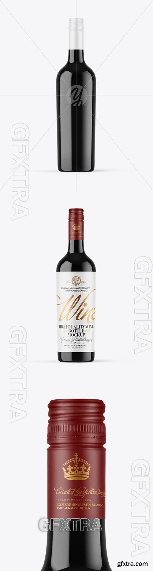 Dark Glass Wine Bottle Mockup 97167