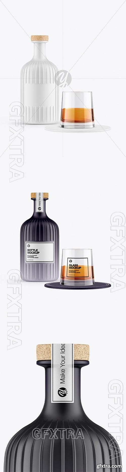 Ceramic Bottle With Glass Mockup 97133