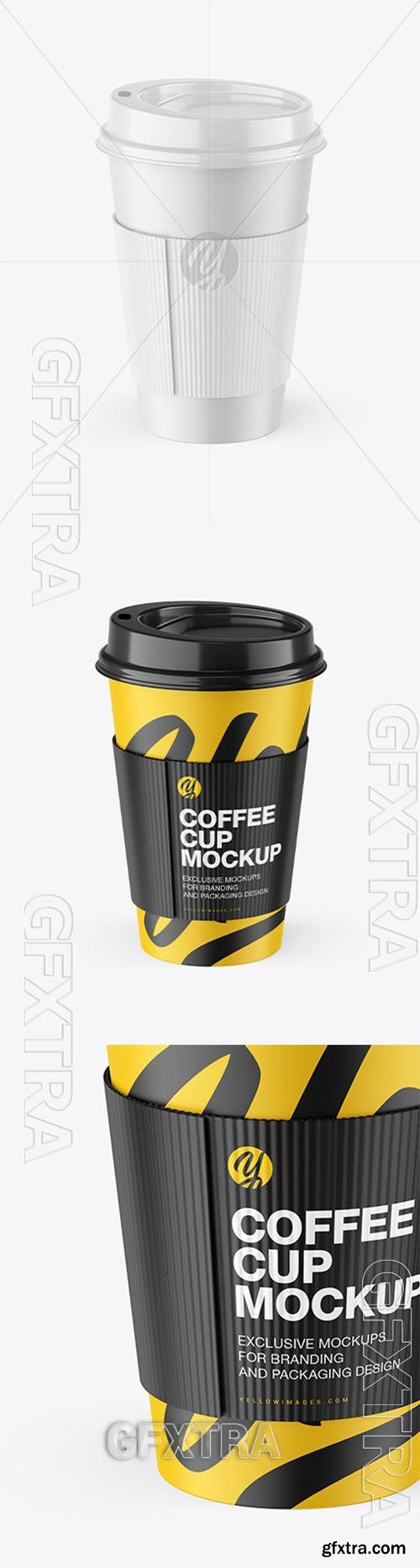 Matte Coffee Cup With Holder Mockup 94333