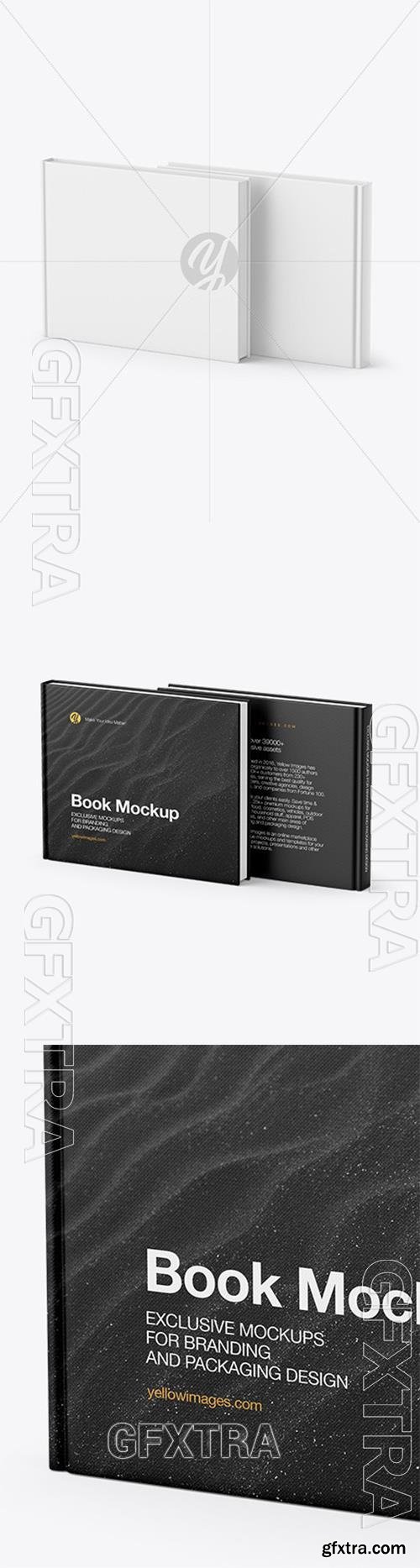 Hardcover Books with Textured Cover Mockup 94150