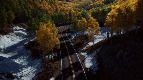 Videohive - Aerial Panoramic Landscape View of a Scenic Road in Canadian Mountains - 36662394 - 36662394