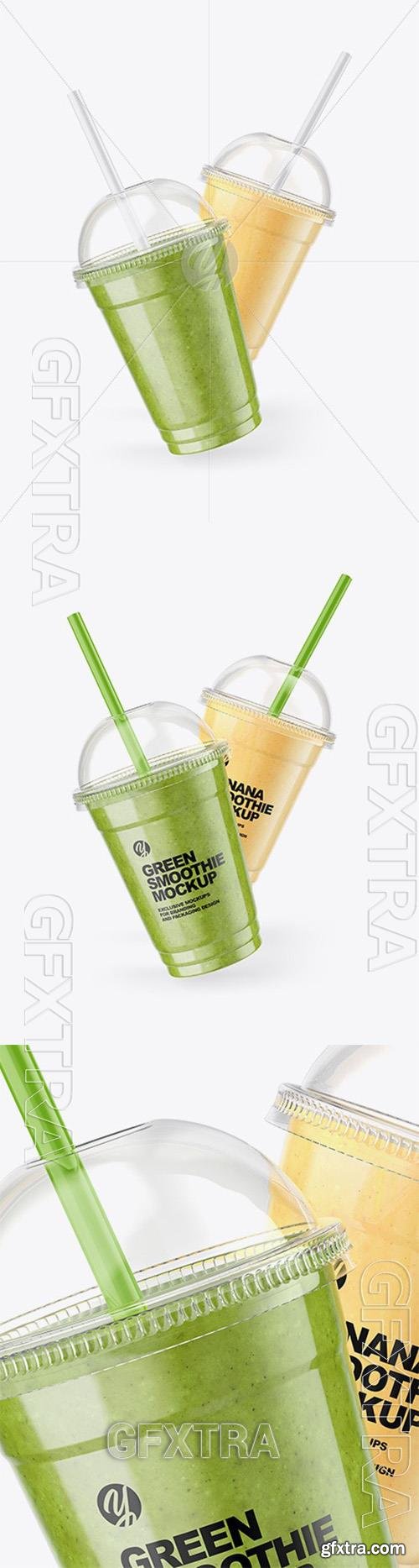 Green and Banana Smoothie Cups Mockup 84137