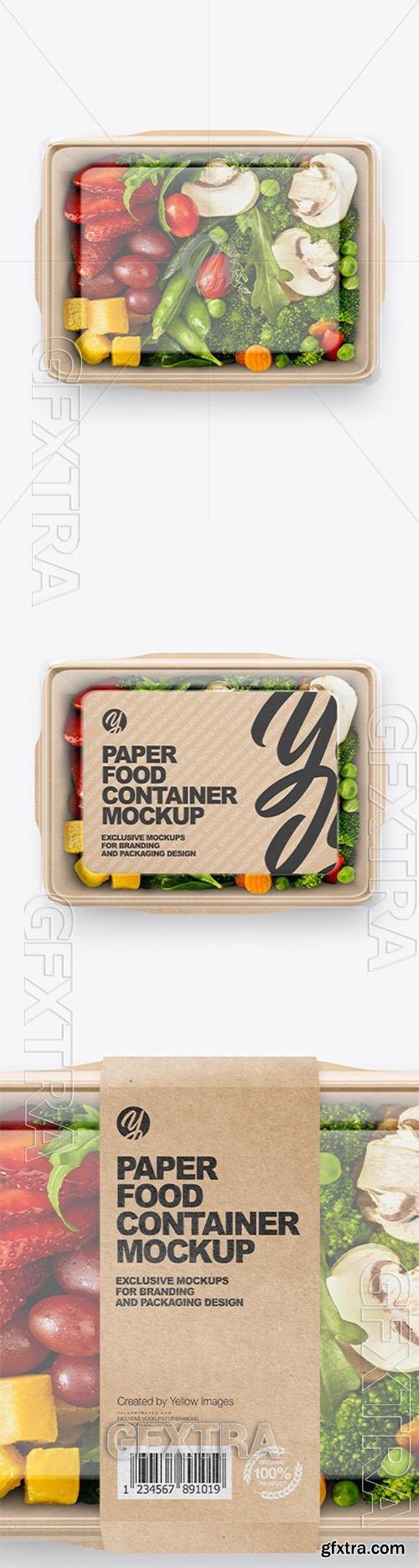 Paper Food Container With Vegan Lunch Mockup 89806