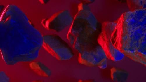 Videohive - Rocks set on neon blue red background - 36679510 - 36679510