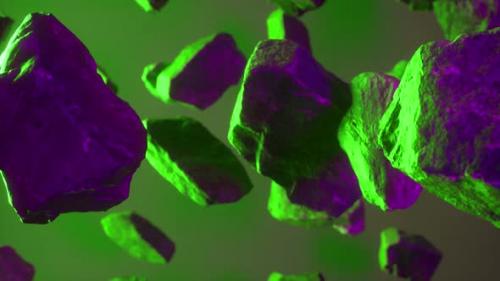 Videohive - Rocks set on neon green purple background - 36679517 - 36679517