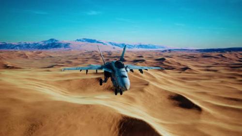 Videohive - American Military Plane Over the Desert - 36679539 - 36679539