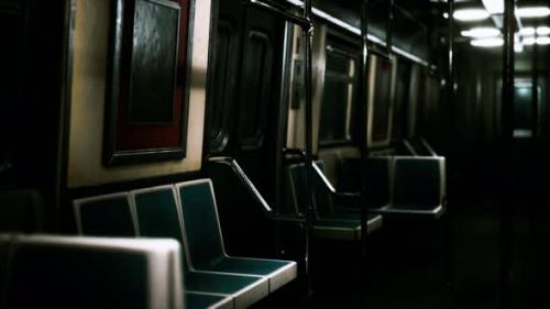 Videohive - Subway Wagon is Empty Because of the Coronavirus Outbreak in the City - 36679654 - 36679654