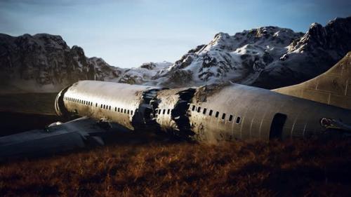 Videohive - Plane Crashed on a Mountain - 36679795 - 36679795