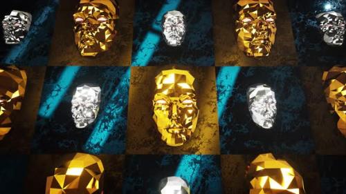 Videohive - Gold And Silver Masks 4k - 36661051 - 36661051