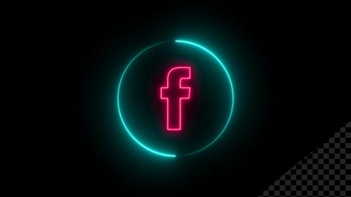 Videohive - Colorful Neon Facebook Icon - 36661660 - 36661660