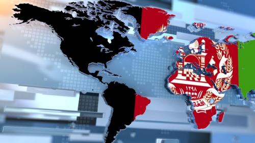 Videohive - Afghanistan Flag Inside The Shape Of World Map Transition - 36661784 - 36661784