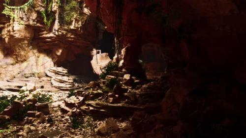 Videohive - the View Inside Fairy Cave Covered in Self Illuminating Green Plants - 36662800 - 36662800