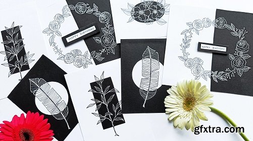 Fun Botanical Illustration | Black and white | Floral Drawings