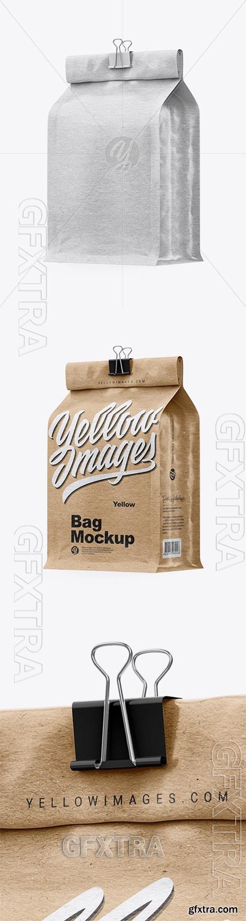 Kraft Coffee Bag With Clip Mockup - Half Side View 31385
