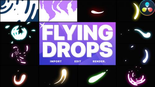 Videohive - Flying Drops | DaVinci Resolve - 36335557 - 36335557