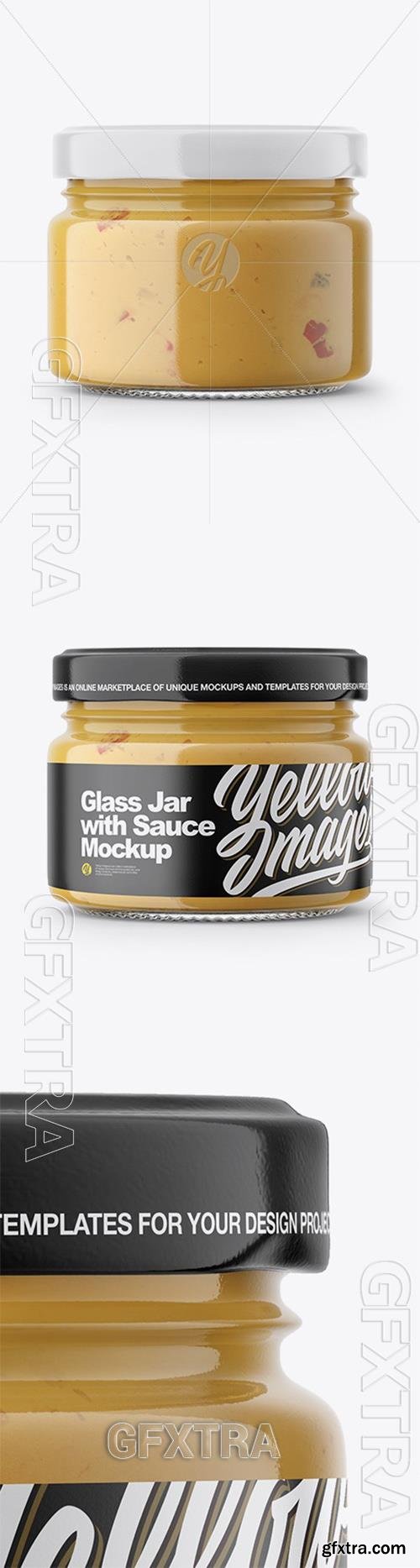 Glass Jar with Sauce Mockup 57710