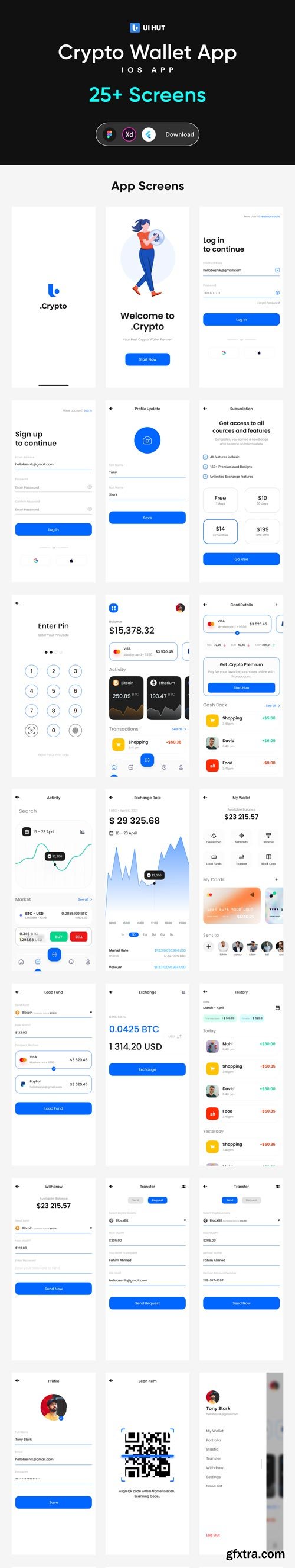 UiHut - Crypto Crypto Wallet App UI Kit - 9823