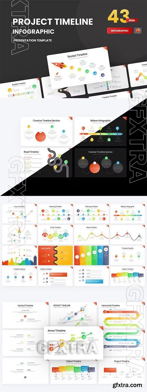 Project Timeline Gradient 2 PowerPoint Template T7BMN8G