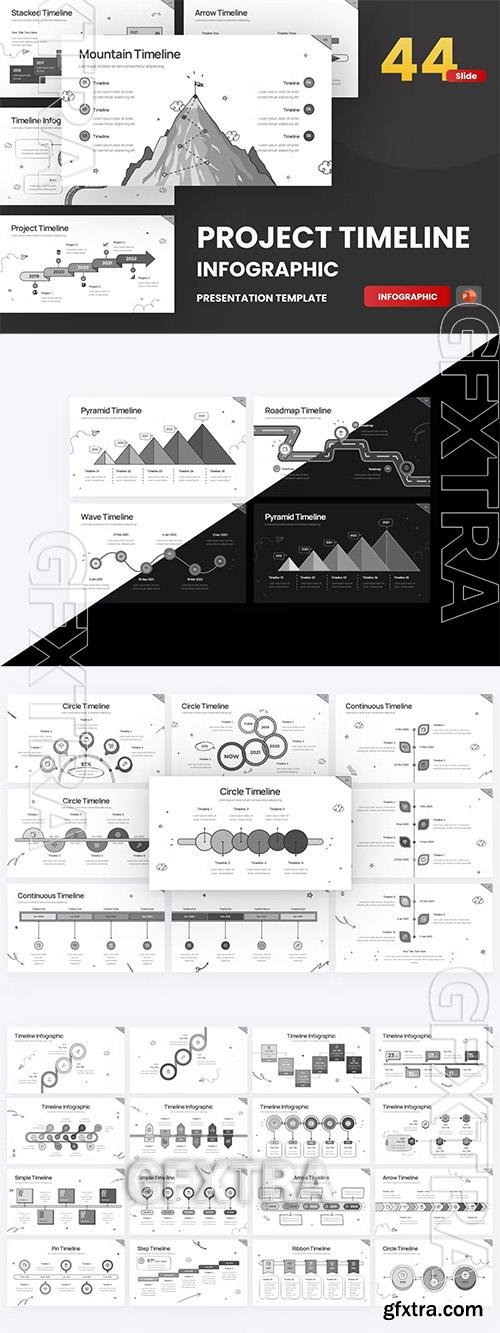 Project Timeline 4 Doodle PowerPoint Template DDDPE7C