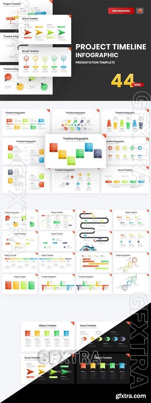 Project Timeline Gradient 3 PowerPoint Template JDYUFFG