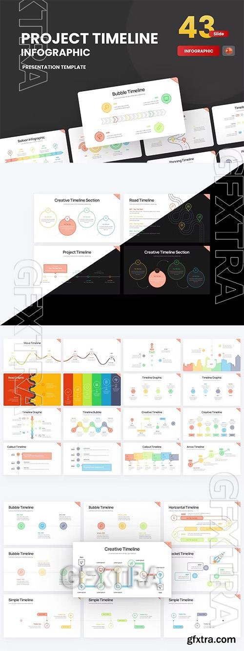 Project Timeline Line Color 2 PowerPoint Template F27J8FS