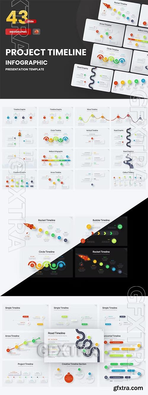 Project Timeline Neumorph 2 PowerPoint Template QGSZXQU