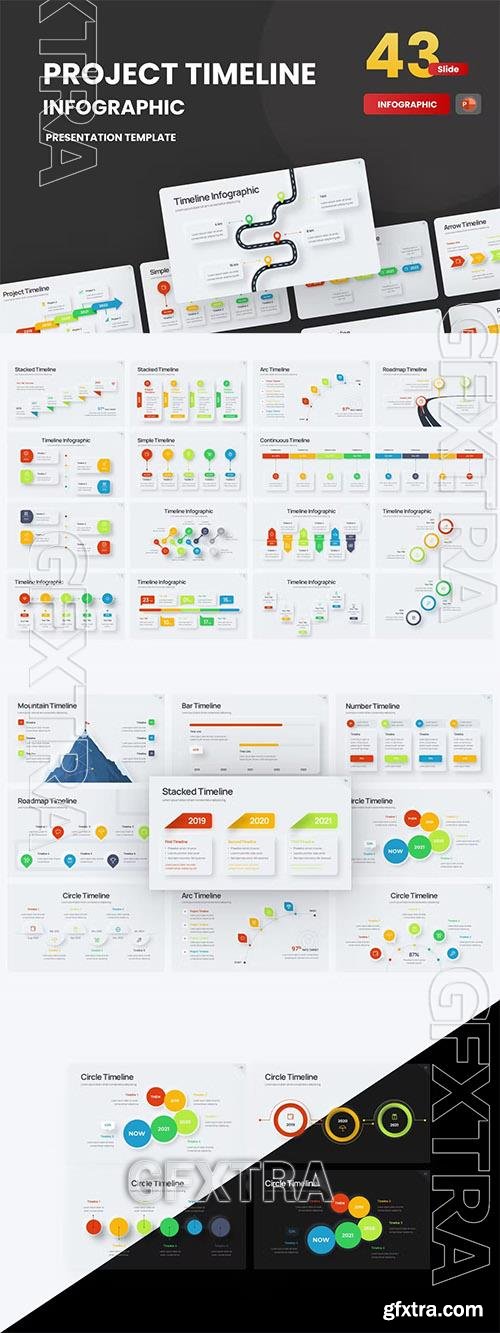 Project Timeline Neumorph 4 PowerPoint Template YSTAP9R