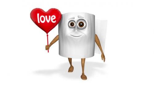 Videohive - Toilet Paper Heart Looped White Background - 36691058 - 36691058