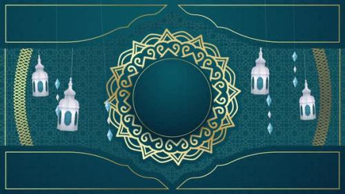 Videohive - Ramadan Kareem Lamp Lantern Eid Islamic Green Background - 36713925 - 36713925