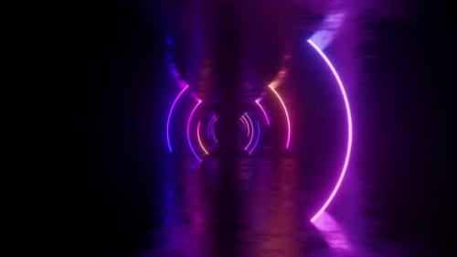 Videohive - Circle Neon Light VJ Loop 4K - 36720975 - 36720975