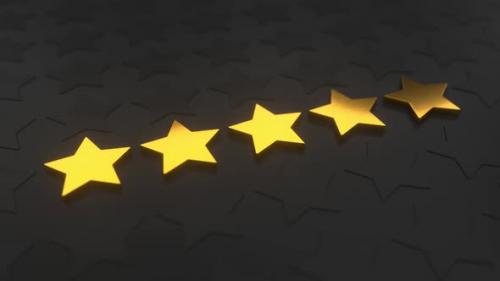 Videohive - Five Golden Stars Rating Animation 3d Render - 36693333 - 36693333