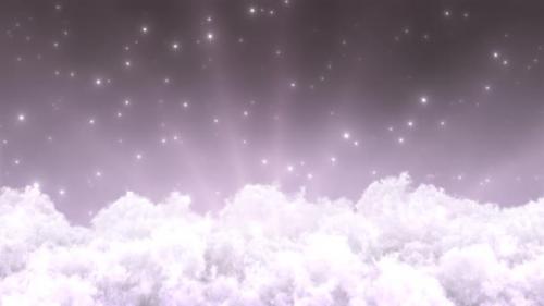 Videohive - Pink Clouds in Heavenly Night Sky with Twinkling Stars Shining Bright - 4K - 36698568 - 36698568