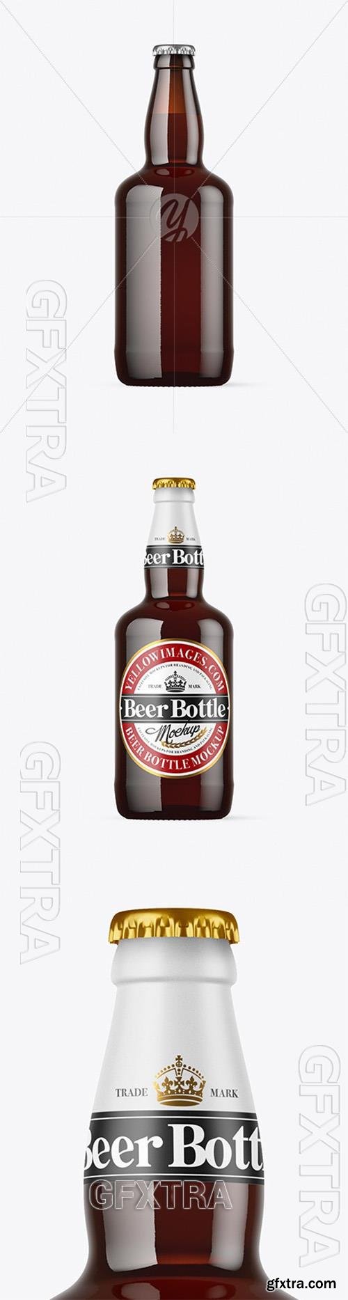 Dark Amber Glass Beer Bottle Mockup 72833