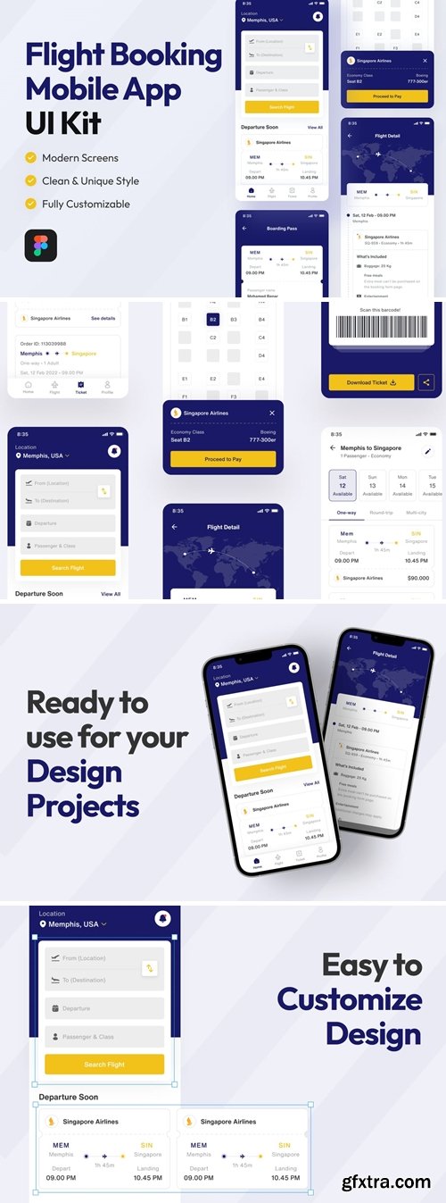 Flight Booking Mobile App UI Kit