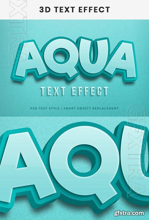 Psd Aqua 3d text effect generatora and text style effect