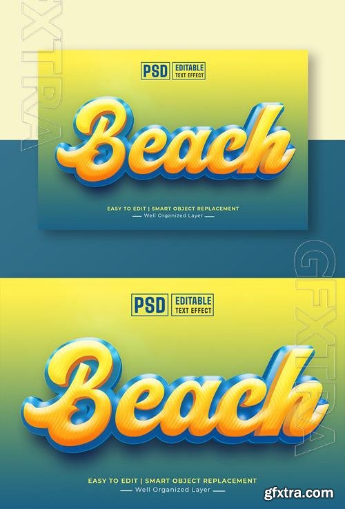 Psd Psd Beach editable 3d text style effect