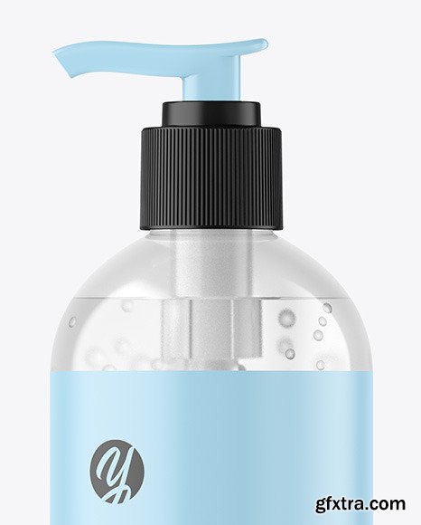 Clear Cosmetic Bottle with Pump Mockup 95343